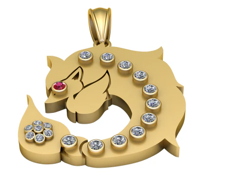 SHARK GOLD PENDANT 3D Print Model