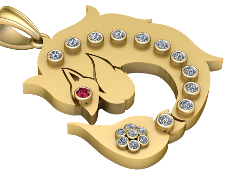 SHARK GOLD PENDANT Modelo de Impressão 3D