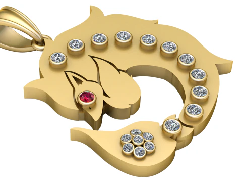 SHARK GOLD PENDANT 3D Print Model