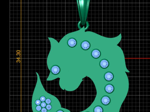 SHARK GOLD PENDANT 3D Print Model