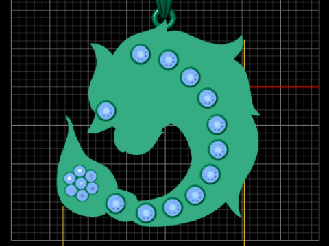 SHARK GOLD PENDANT 3D Print Model