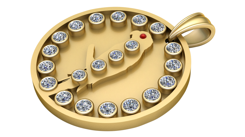 PAROAT GOLD PENDANT 3D Baskı Modeli .c4d .max .obj .3ds .fbx .stl .blend