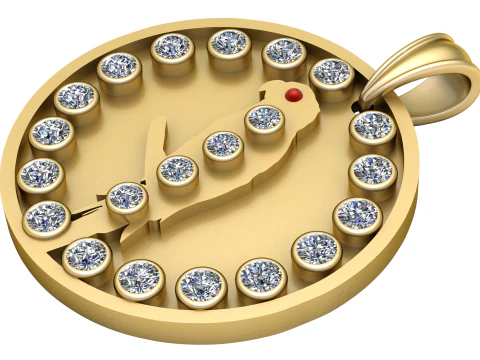 パロアト ゴールド ペンダント 3Dプリントモデル