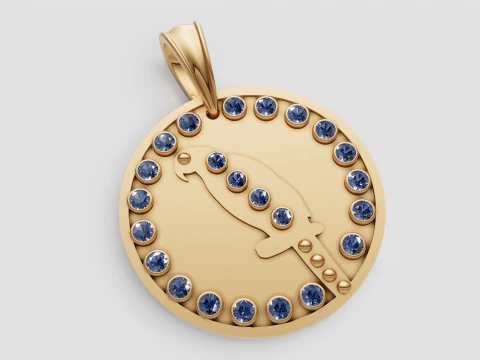 バズゴールドペンダント 3Dプリントモデル