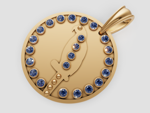 BUDS GOLD PENDANT 3Dプリントモデル
