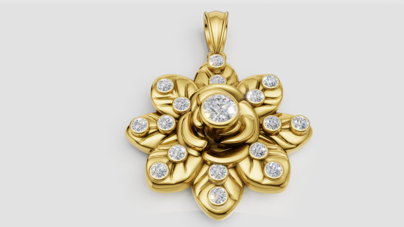 FLOWER DESIGN PENDANT 3D PRINTABLE MODEL 3D Print Model .c4d .max .obj .3ds .fbx .stl .blend 
