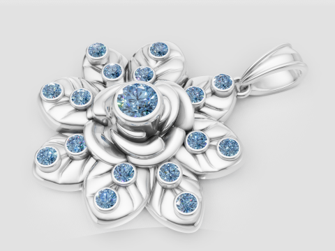 FLOWER DESIGN PENDANT 3D PRINTABLE MODEL 3D Print Model