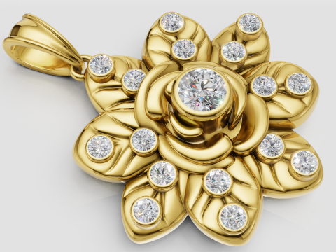 FLOWER DESIGN PENDANT 3D PRINTABLE MODEL 3D Print Model