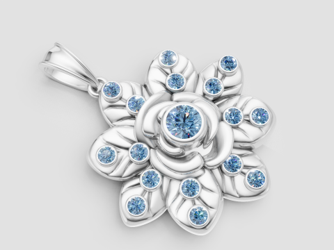 FLOWER DESIGN PENDANT 3D PRINTABLE MODEL 3D Print Model