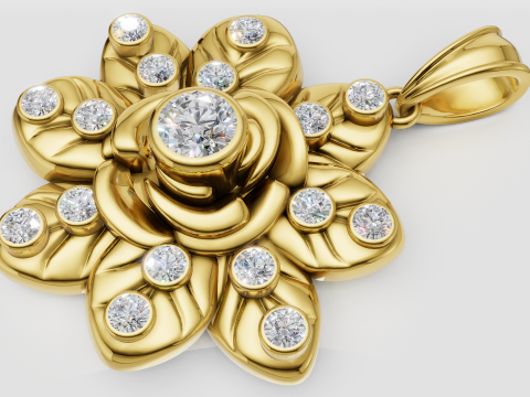 FLOWER DESIGN PENDANT 3D PRINTABLE MODEL 3D Print Model