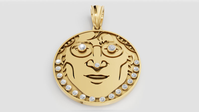 FACES GOLD PENDANT 3D-Druckmodell .c4d .max .obj .3ds .fbx .stl .blend