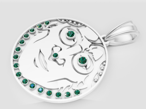 FACES GOLD PENDANT 3D-Druckmodell