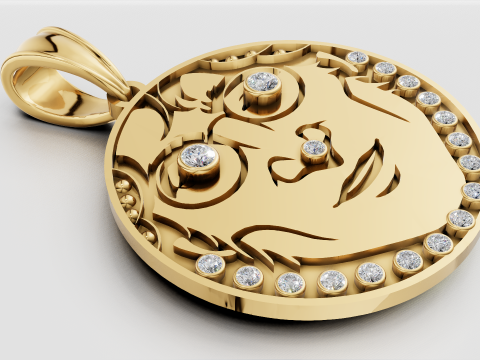 FACES GOLD PENDANT 3D-Druckmodell