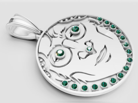 FACES GOLD PENDANT 3D-Druckmodell