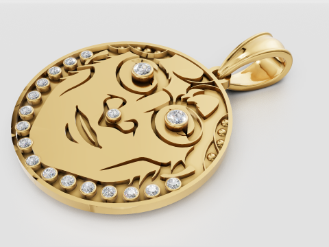 FACES GOLD PENDANT 3D-Druckmodell