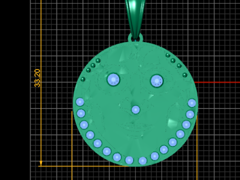 FACES GOLD PENDANT 3D-Druckmodell