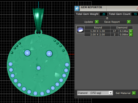 FACES GOLD PENDANT 3D-Druckmodell