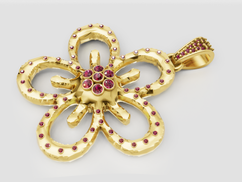 Flower pendant 3D Printable Model 3D Print Model