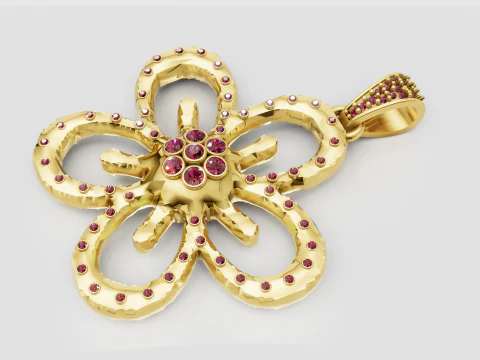 &Ccedil;i&ccedil;ek kolye 3D Yazdırılabilir Model 3D Baskı Modeli