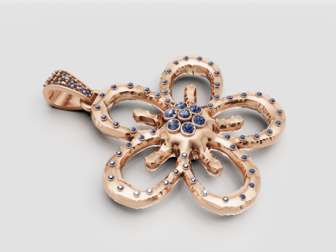 Flower pendant 3D Printable Model 3D printmodel