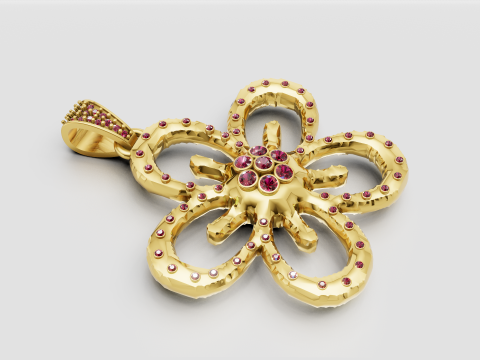 Flower pendant 3D Printable Model 3D printmodel