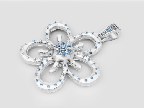 Flower pendant 3D Printable Model 3D printmodel