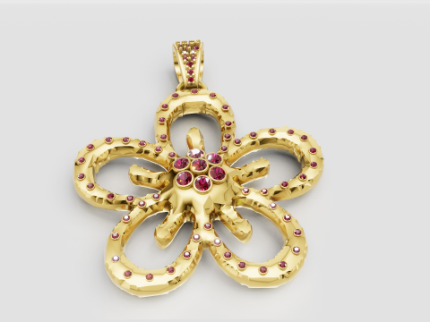 Flower pendant 3D Printable Model 3D printmodel