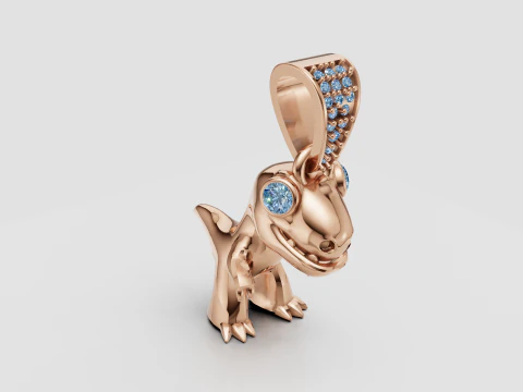Dinosaur 3D printable model pendant 3D Print Model