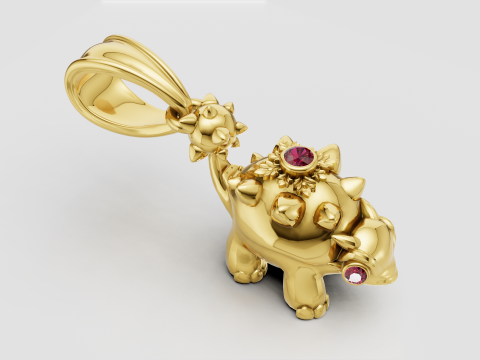 KCACHVA 3D GOLD PENDANT 3D Print Model
