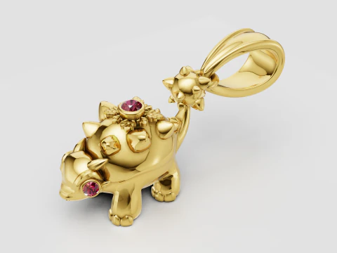 KCACHVA 3D GOLD PENDANT 3D Print Model