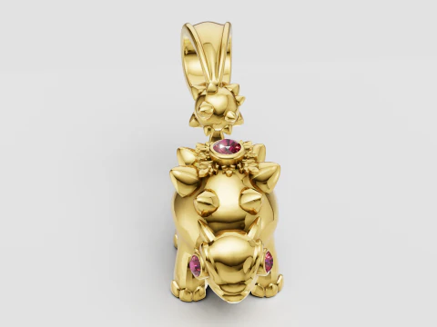 KCACHVA 3D GOLD PENDANT 3D Print Model