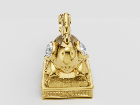 3D ゴールド ペンダント 3Dプリントモデル