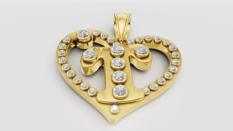 HEART LEAVES GOLD PENDANT 3D Baskı Modeli .c4d .max .obj .3ds .fbx .stl .blend 