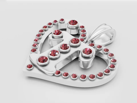HEART LEAVES GOLD PENDANT 3D Print Model