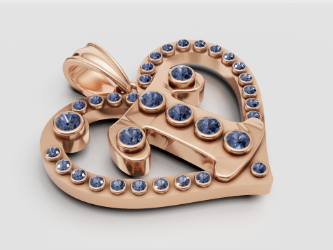 HEART LEAVES GOLD PENDANT 3D Baskı Modeli