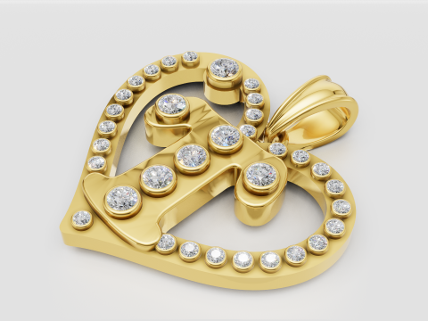 HEART LEAVES GOLD PENDANT 3D Baskı Modeli