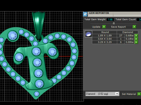 HEART LEAVES GOLD PENDANT 3D Print Model