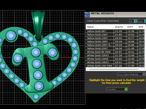 HEART LEAVES GOLD PENDANT 3D Print Model