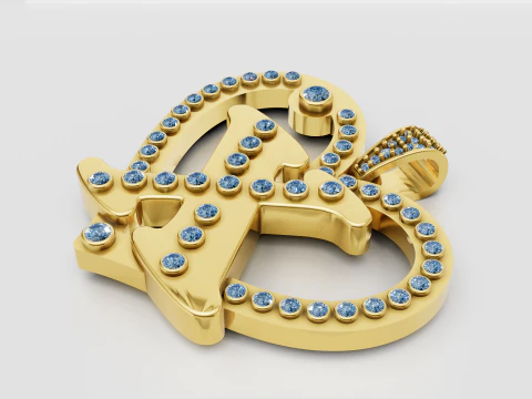 ZŁOTA WISIOREK X SERCE Model do druku 3D