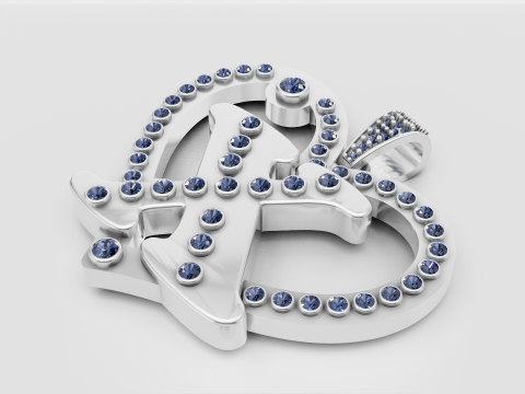 X HEART GOLD PENDANT 3D Baskı Modeli