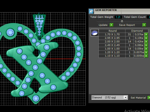 X HEART GOLD PENDANT 3D Print Model