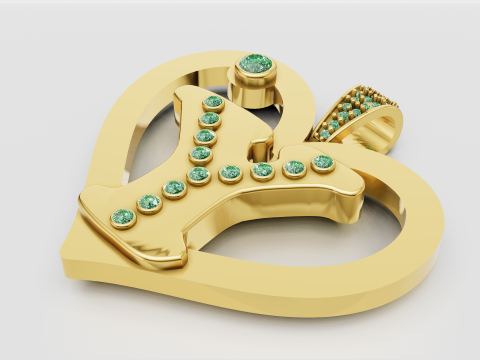 Y HEART GOLD PENDANT 3D Принт Модель