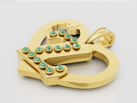 Z HEART GOLD PENDANT 3D Print Model