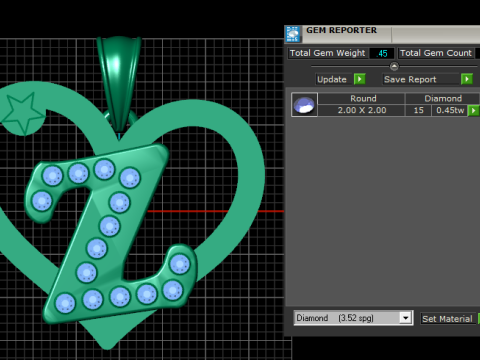 Z HEART GOLD PENDANT 3D 打印模型
