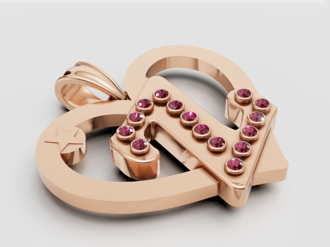 Z HEART GOLD PENDANT 3D 打印模型
