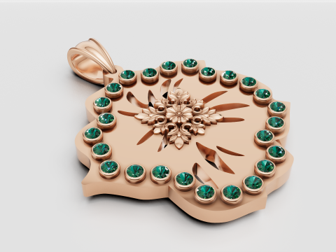LEAVES FLOWER PENDANT 3D Print Model