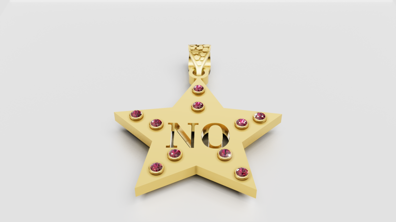 STAR NO GOLD PENDANT 3D 프린트 모델 .c4d .max .obj .3ds .fbx .stl .blend 