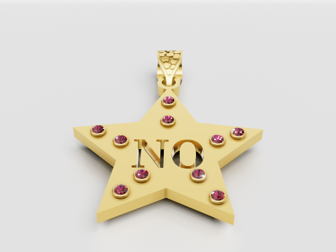 STAR NO GOLD PENDANT 3D Print Model