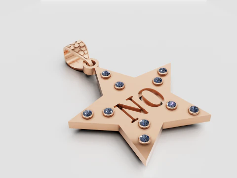STAR NO GOLD PENDANT 3D Print Model
