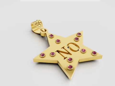 STAR NO GOLD PENDANT 3D Print Model